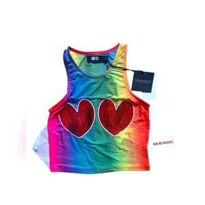 Iron Fist Rainbow Heart Crop Top